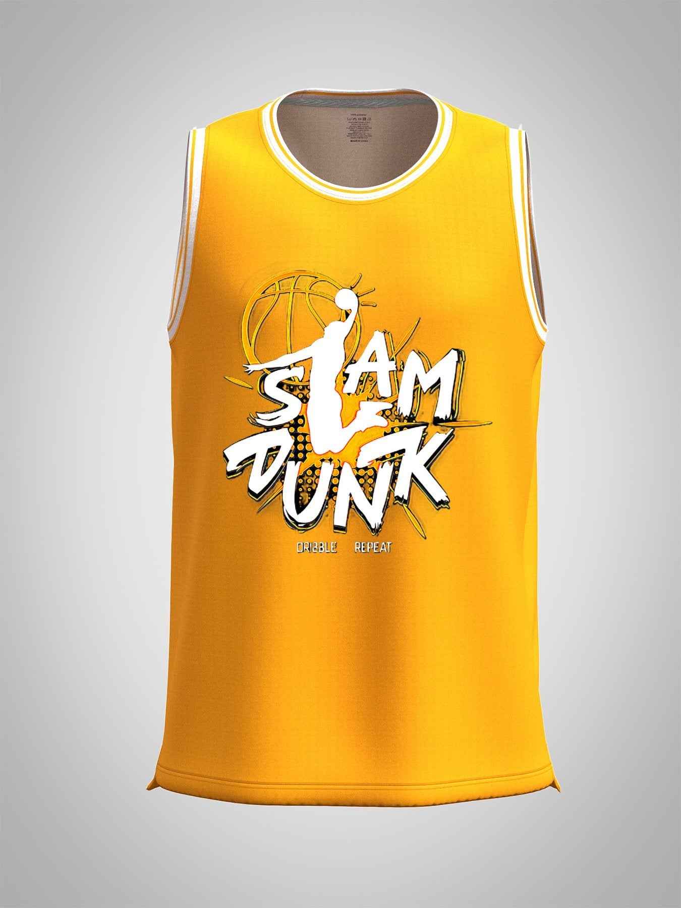 Slam Dunk Adult Yellow Basketball Jersey | Ships From USA