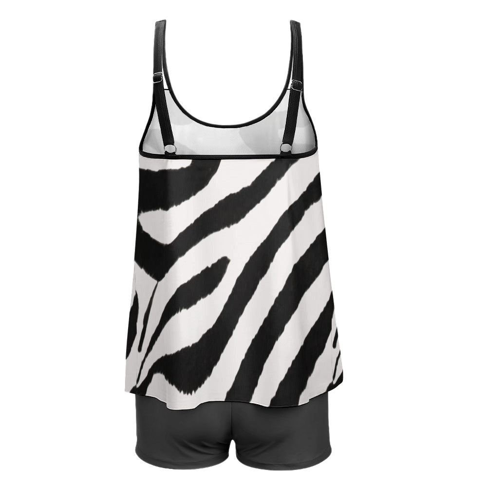 Women's Zebra Stripes Plus Size 2-piece Swimsuit