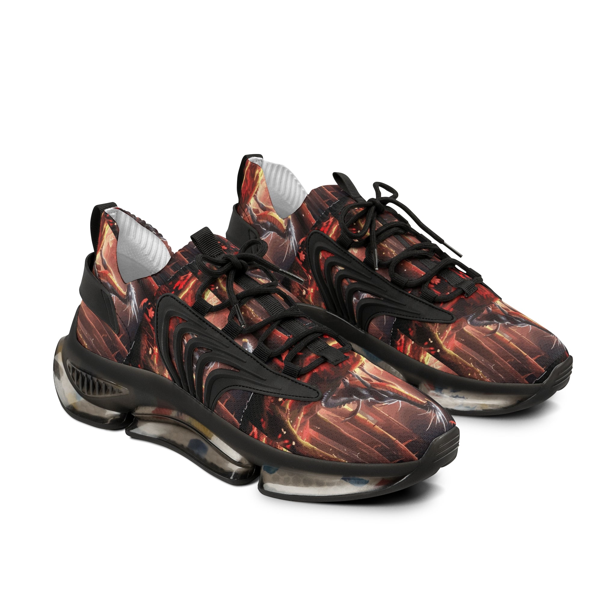 Men's Fiery Dragon Mesh Sneakers