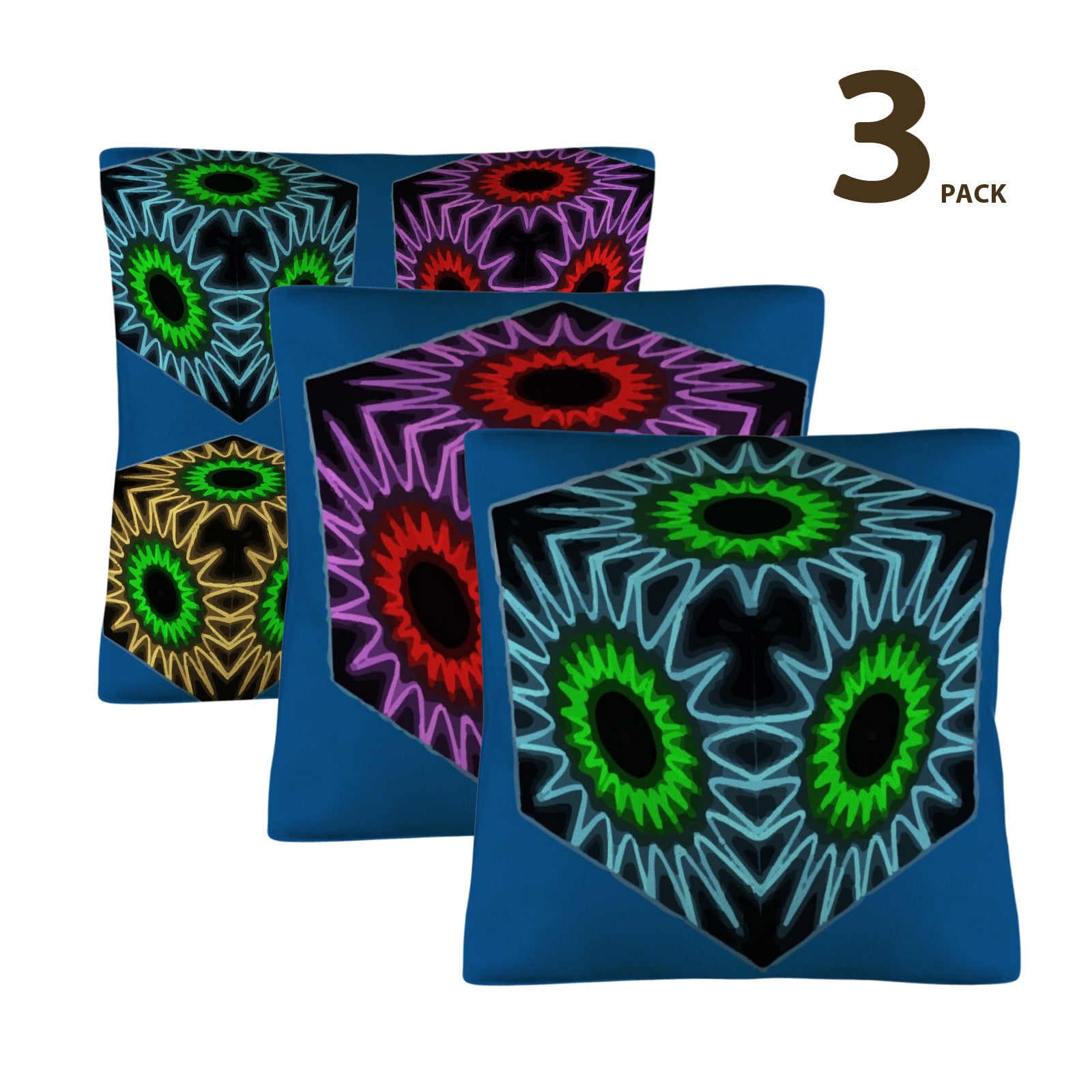 Colorful Cubes Blue Indoor Throw Pillow Covers | Ships from USA