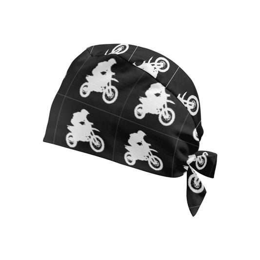 White Motorcycle Medical Scrub Cap (Made in USA)