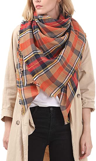 Women's Tartan Design Plaid Scarf