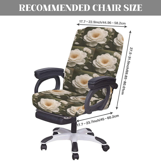 White Roses Office Chair Cover  | Ships from USA