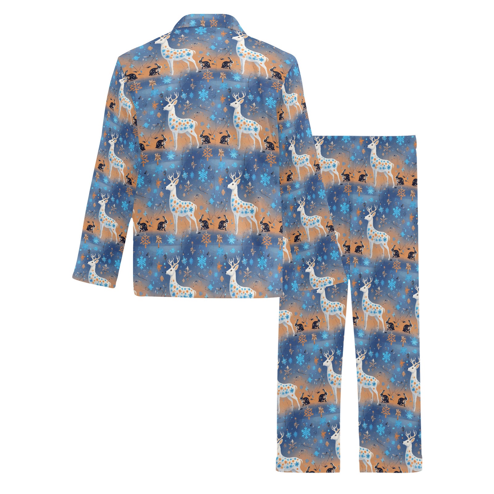 Men's Wintertime Majestic Deer V-neck Long Pajama Set