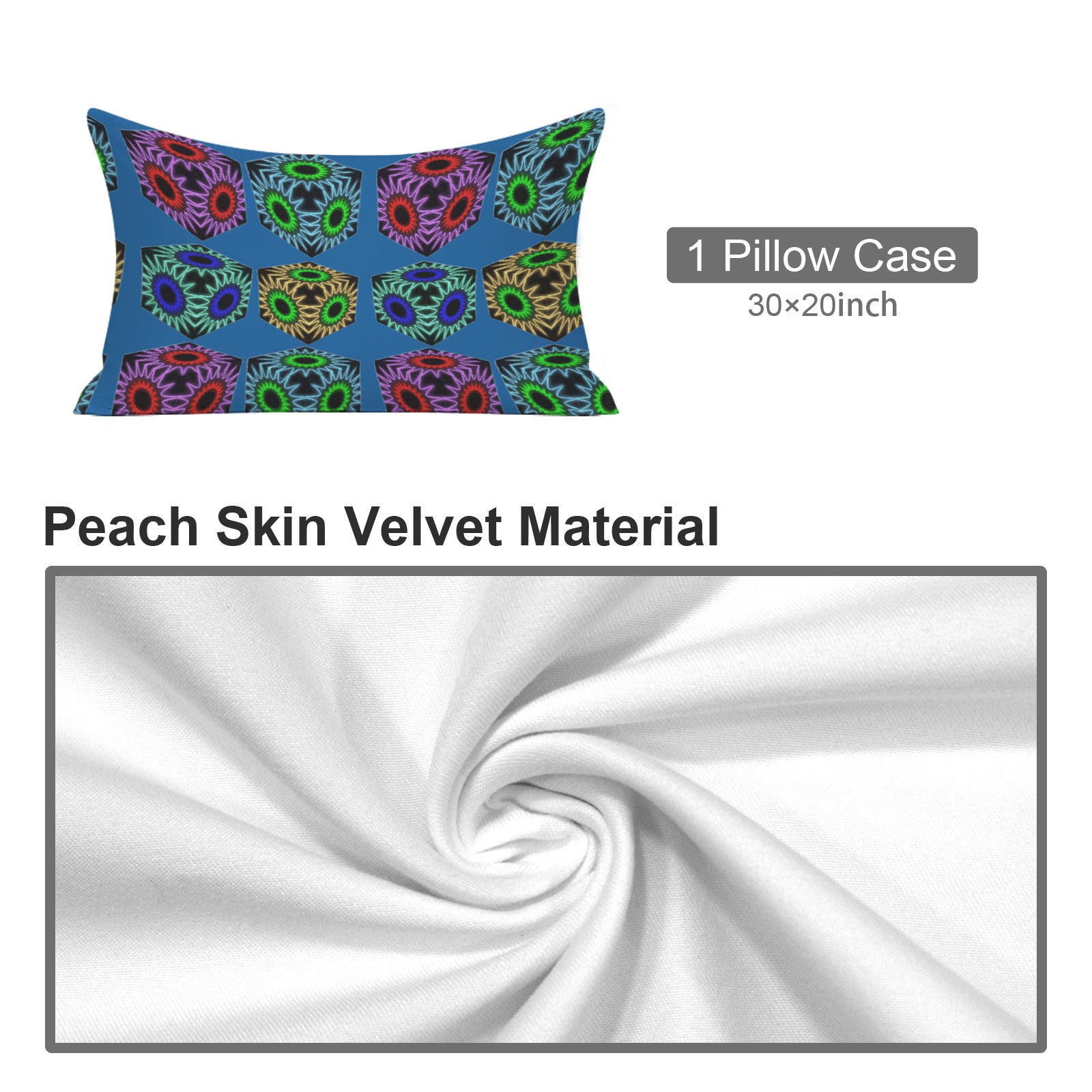 Colorful Cubes Bedding Pillow Case 30 x 20 inch | Ships from USA
