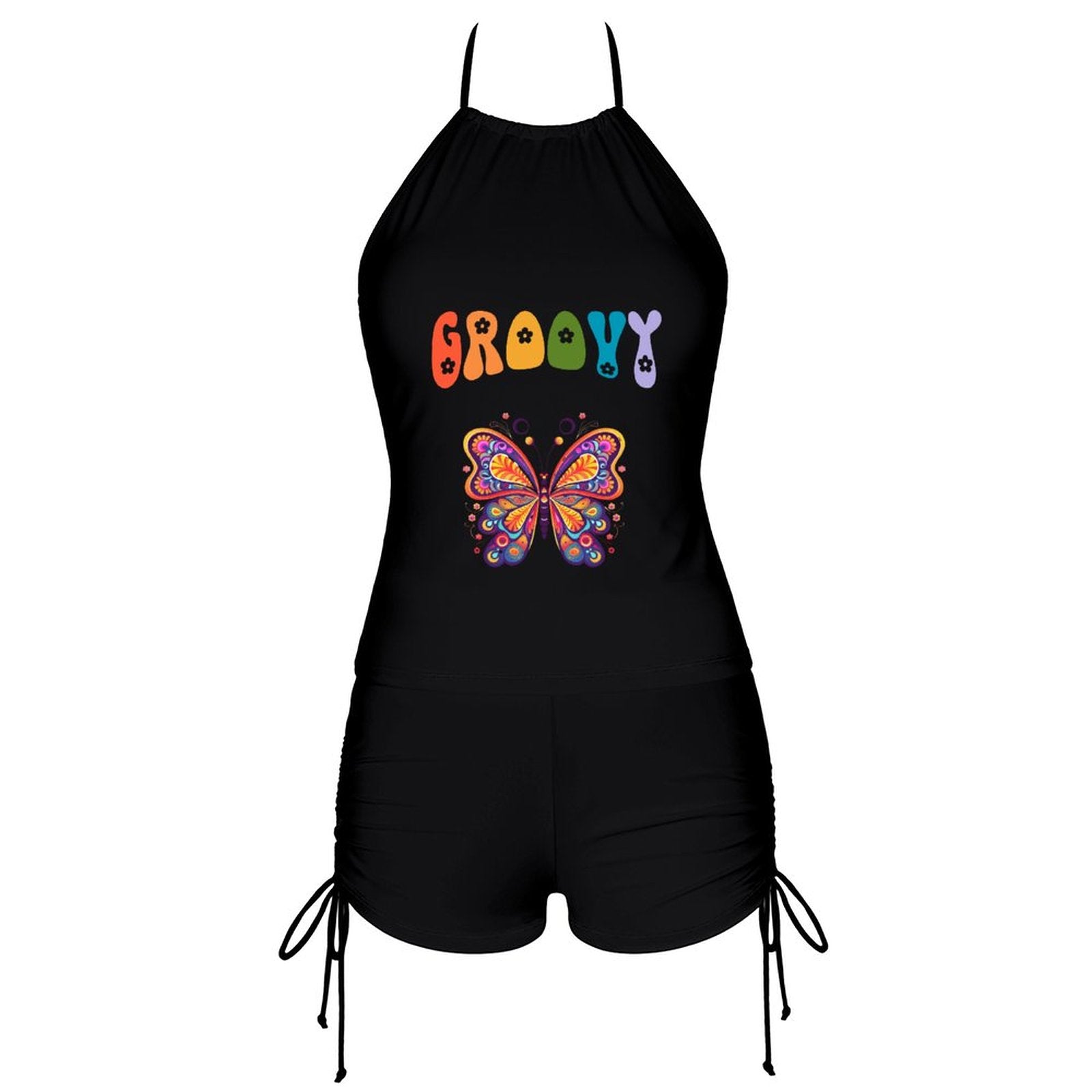 Groovy Butterfly Tankini Swimsuit with Shorts for Women (Made in the USA)