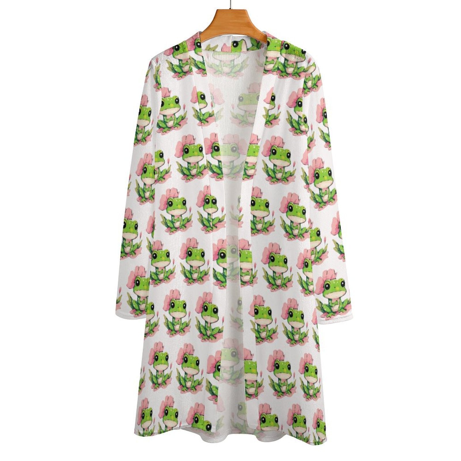 Women's Green Frog Mid-length Cardigan