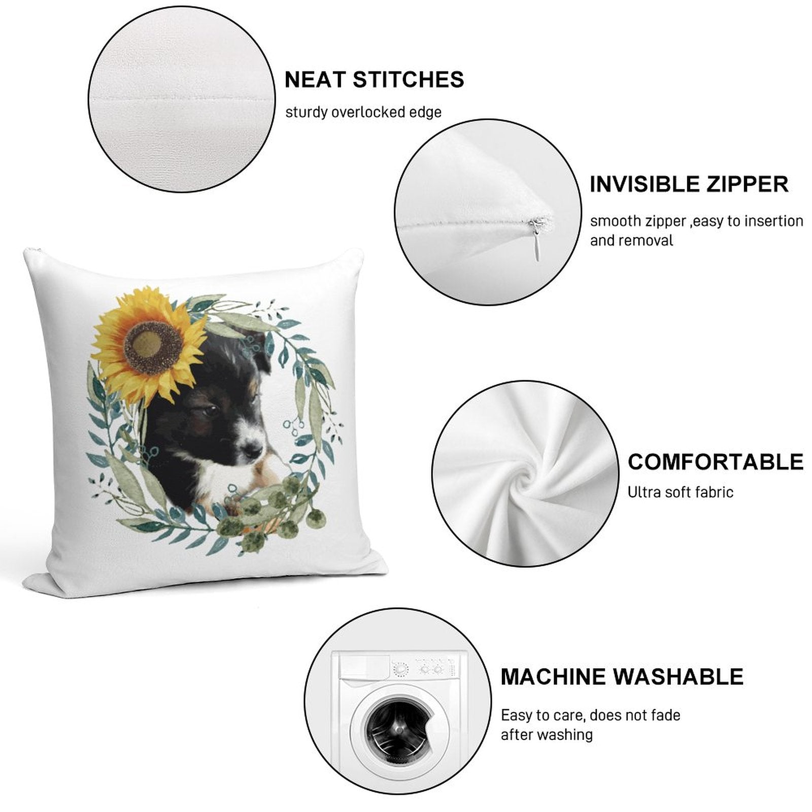 Cute Black Puppy 2-Piece Ultra-Soft Pillowcase Set - 18