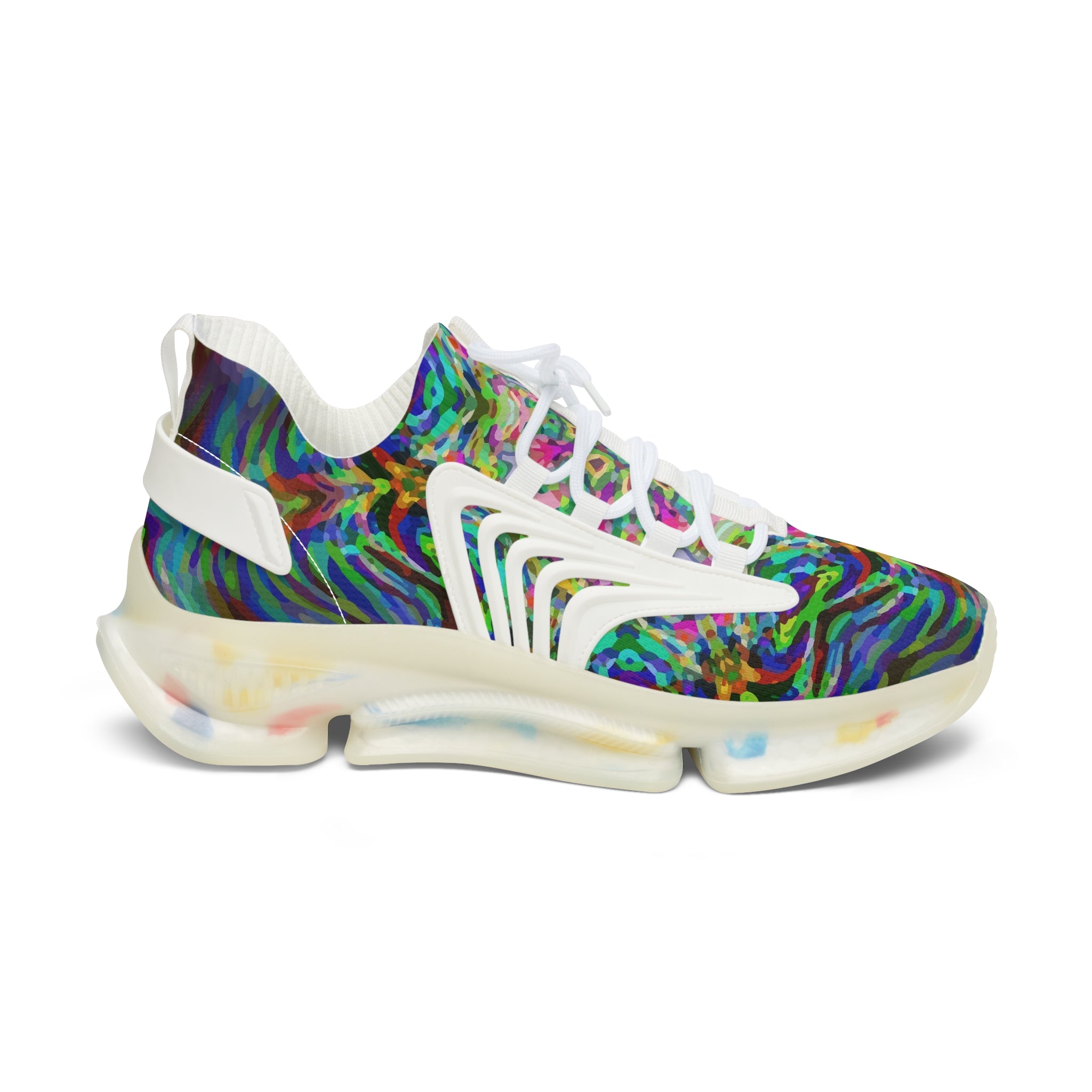 Women's Teal Watercolors Mesh Sneakers