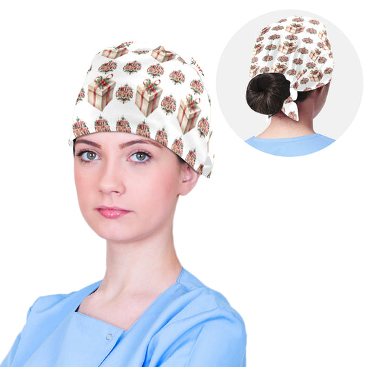 Merry Christmas Gift Design Medical Scrub Cap (Made in USA)