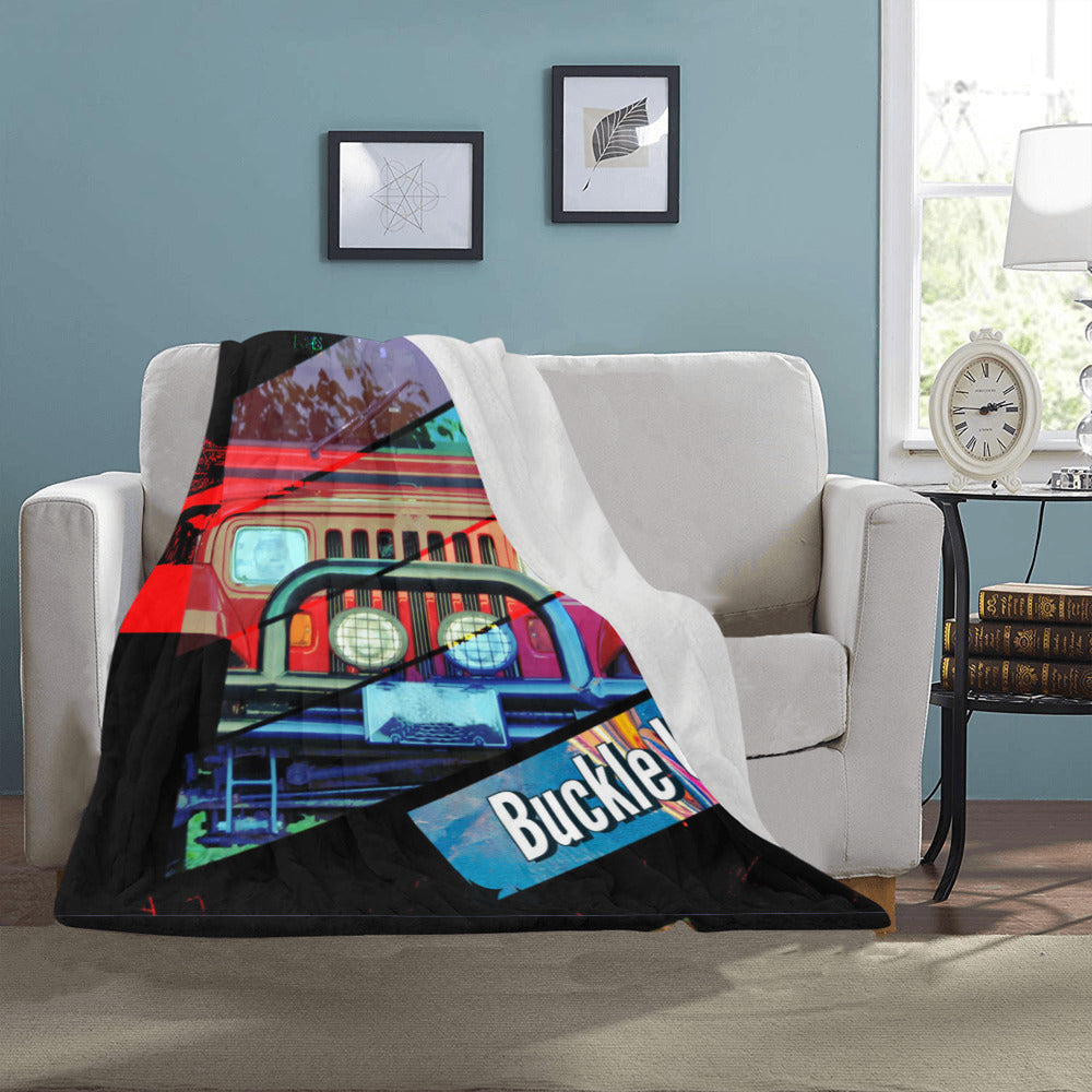 Buckle Up Red 4 x 4 Ultra-Soft Micro Fleece Blanket 40