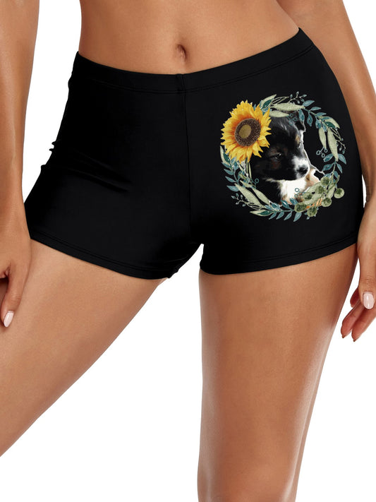 Cute Black Puppy Boxer Brief Boyshorts for Women (Made in USA)