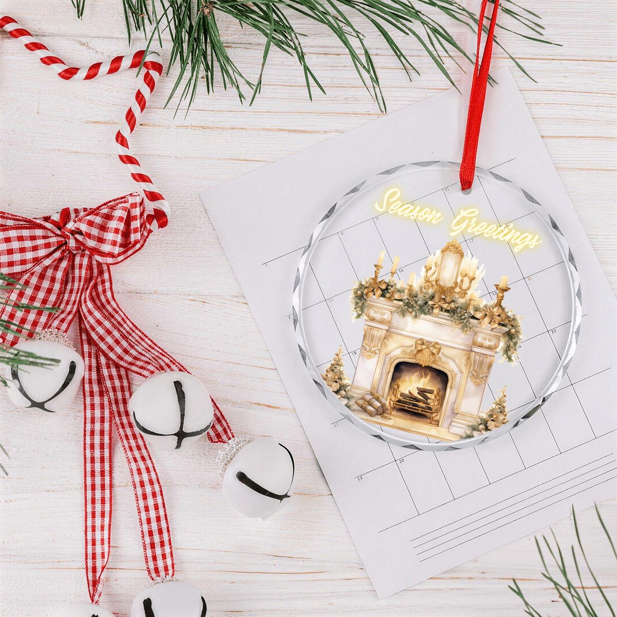 Round Glass Christmas Ornament (Made in USA) Golden Particle Deer With Sparkling Antlers On Black Background sianybdesignsChristmasfireplaceElegantGoldChristmassoft48dc604134c4417aa8042fd49c201560