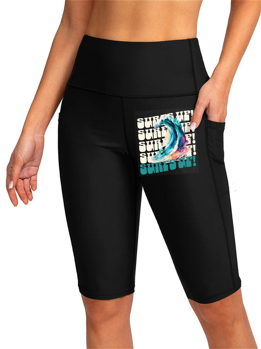 Surf's Up Women's Knee-Length Swim Bottoms (Front Printing)