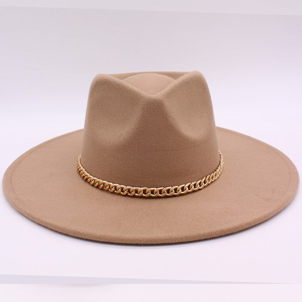 Women's Chain Belt Fedora Hat