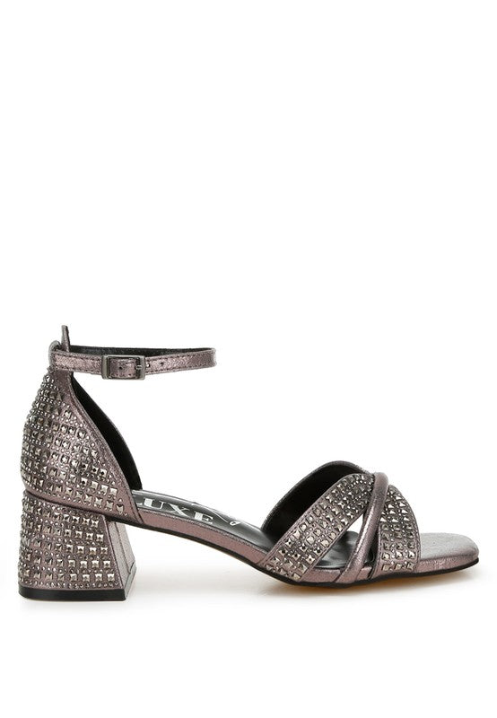 Women's Babylon Low Block Heel Rhinestone Sandals