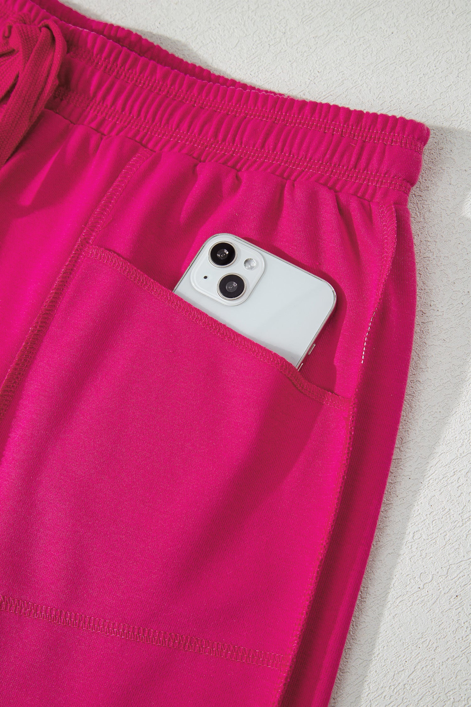 Rose Red Drop Shoulder Boxy Tee and Barrel Pants Set