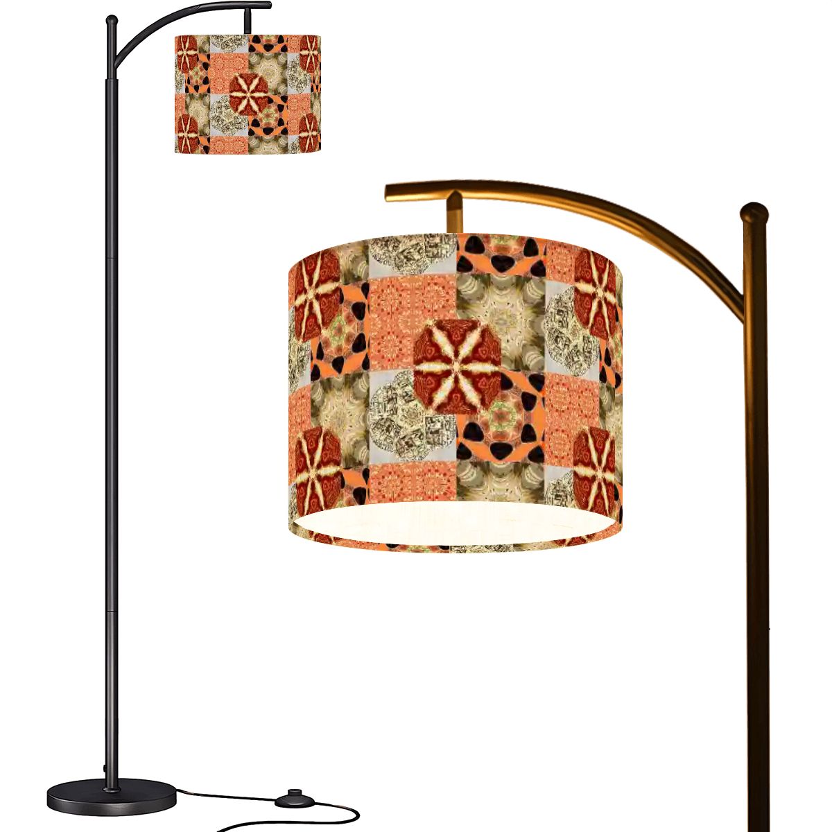 Crazy Quilt Heritage Revival Arc Floor Lamp (Made in USA)