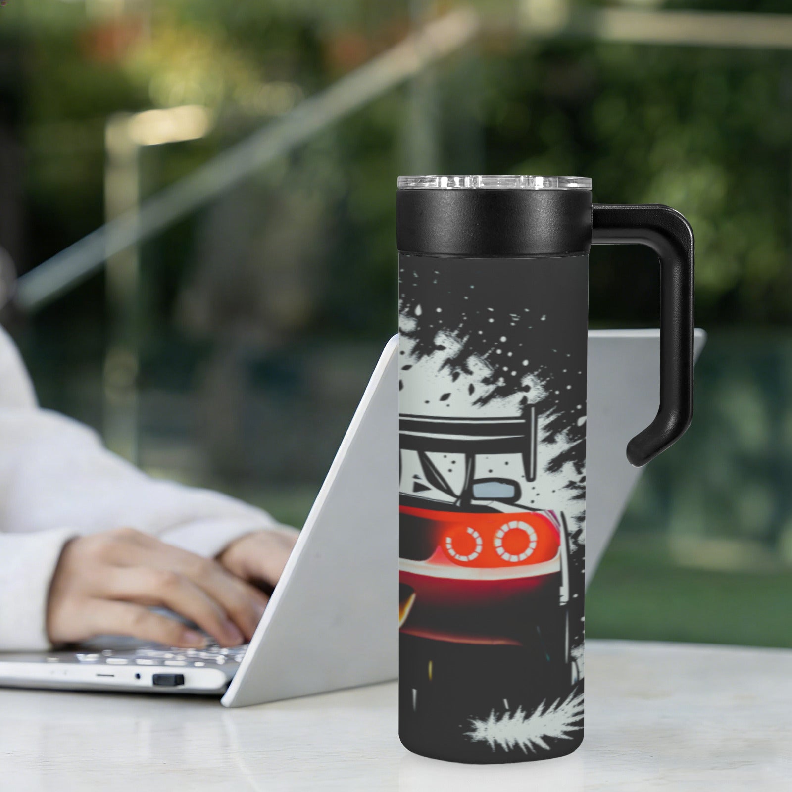 Race Car Winner 600ml Insulated Water Bottle with Screw On Handle