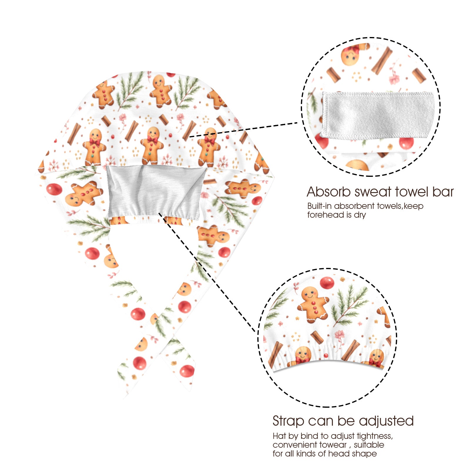 Gingerbread_Floral_Design Scrub Cap(Made in Queens)