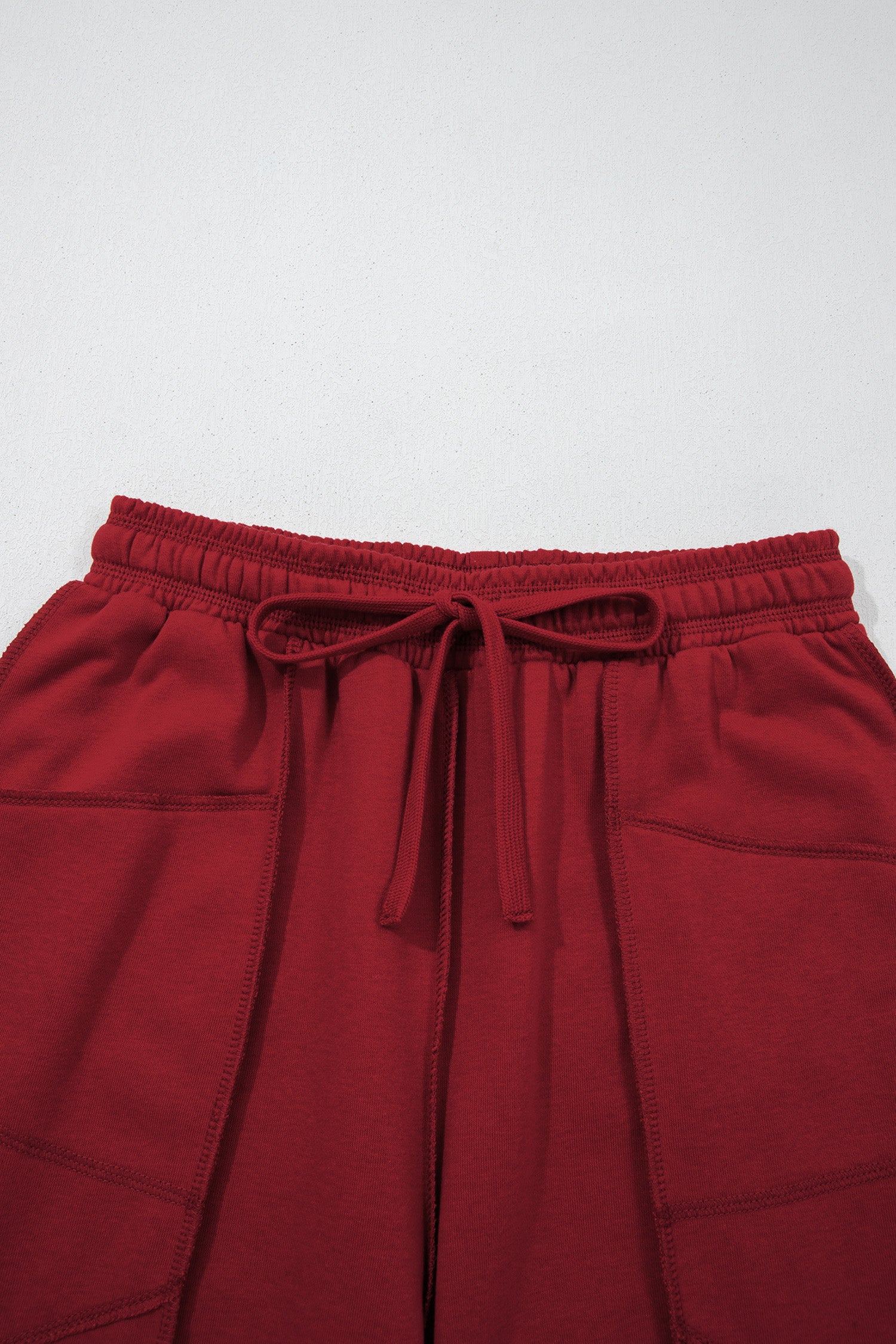 Rose Red Drop Shoulder Boxy Tee and Barrel Pants Set
