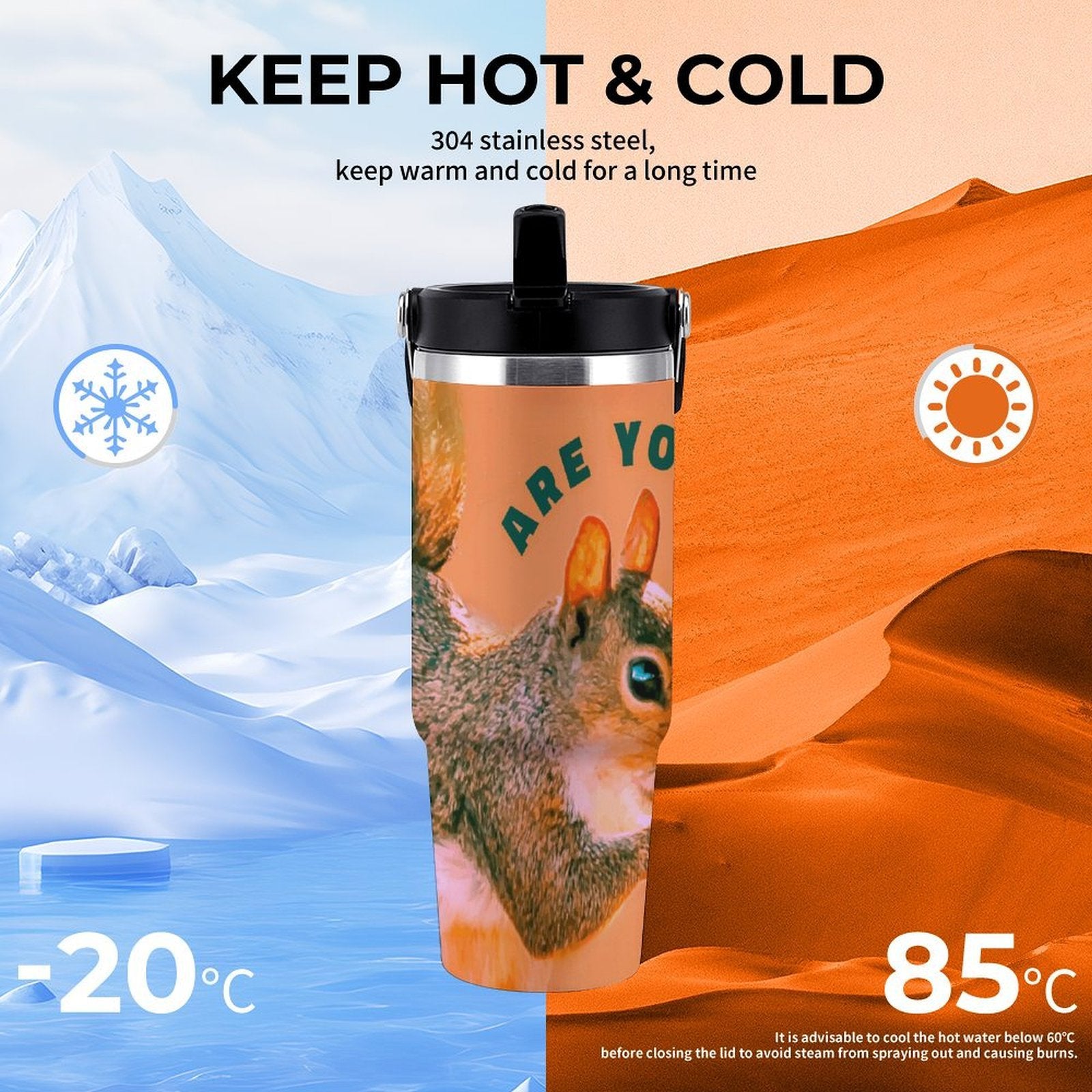 Are You Nuts? Squirrel 30 oz Water Bottle