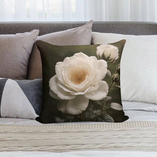 White Rose Ultra Soft Short Plush Pillowcase