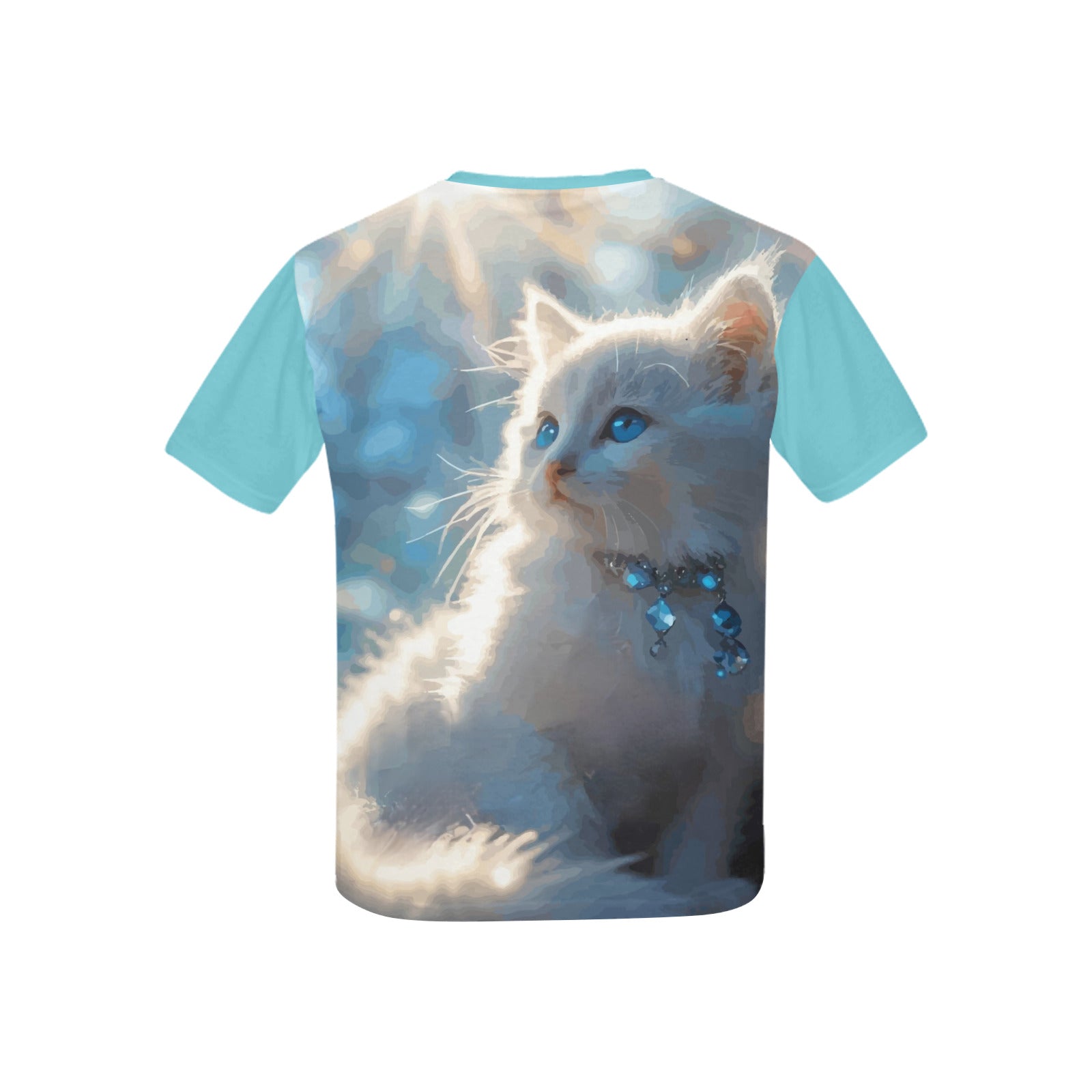 Child's Fluffy White Kitten Printed Shirt (Made in USA)