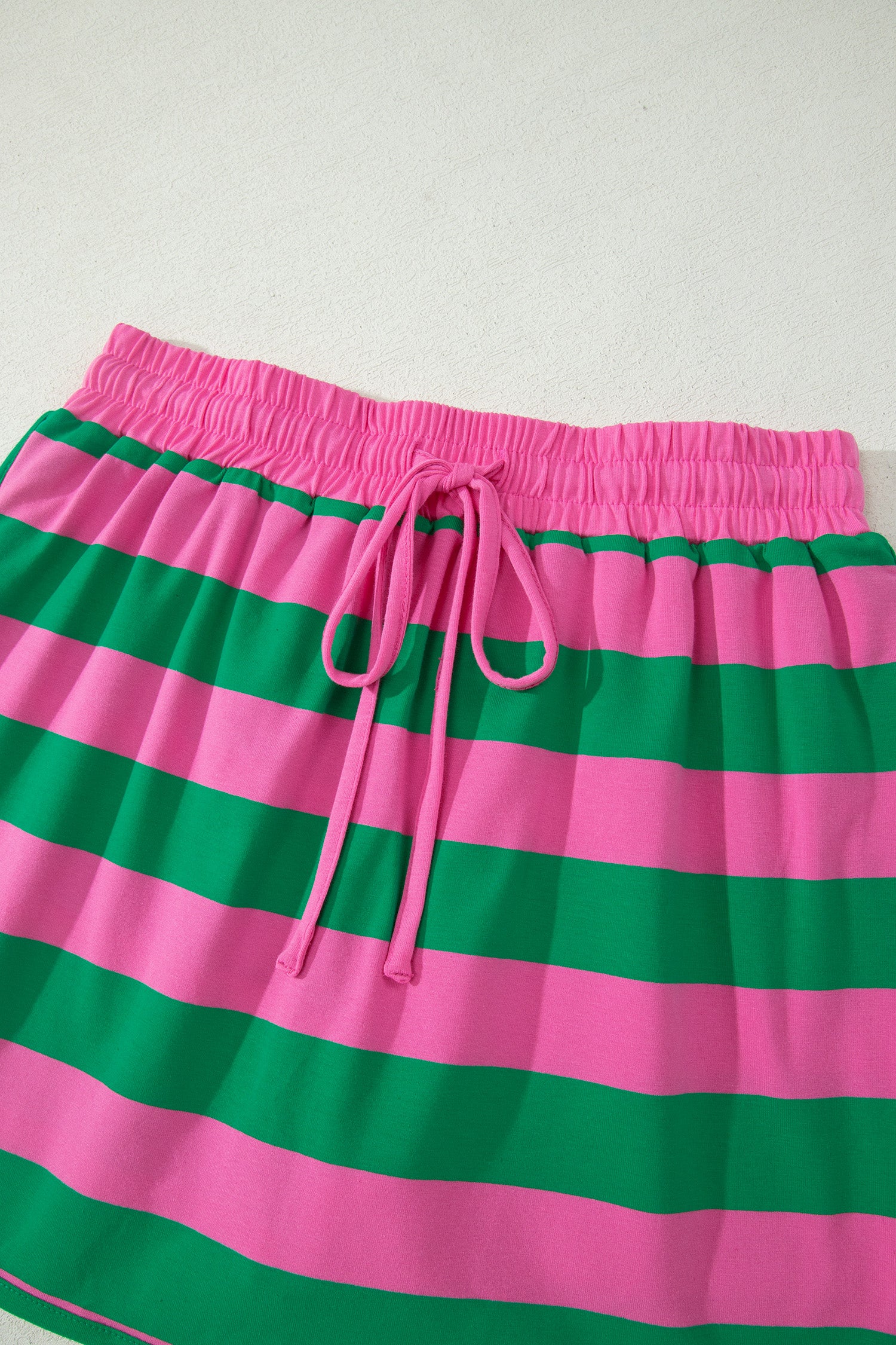 Athletic 2-piece Striped Dolman Top & Drawstring Skort Outfit Set