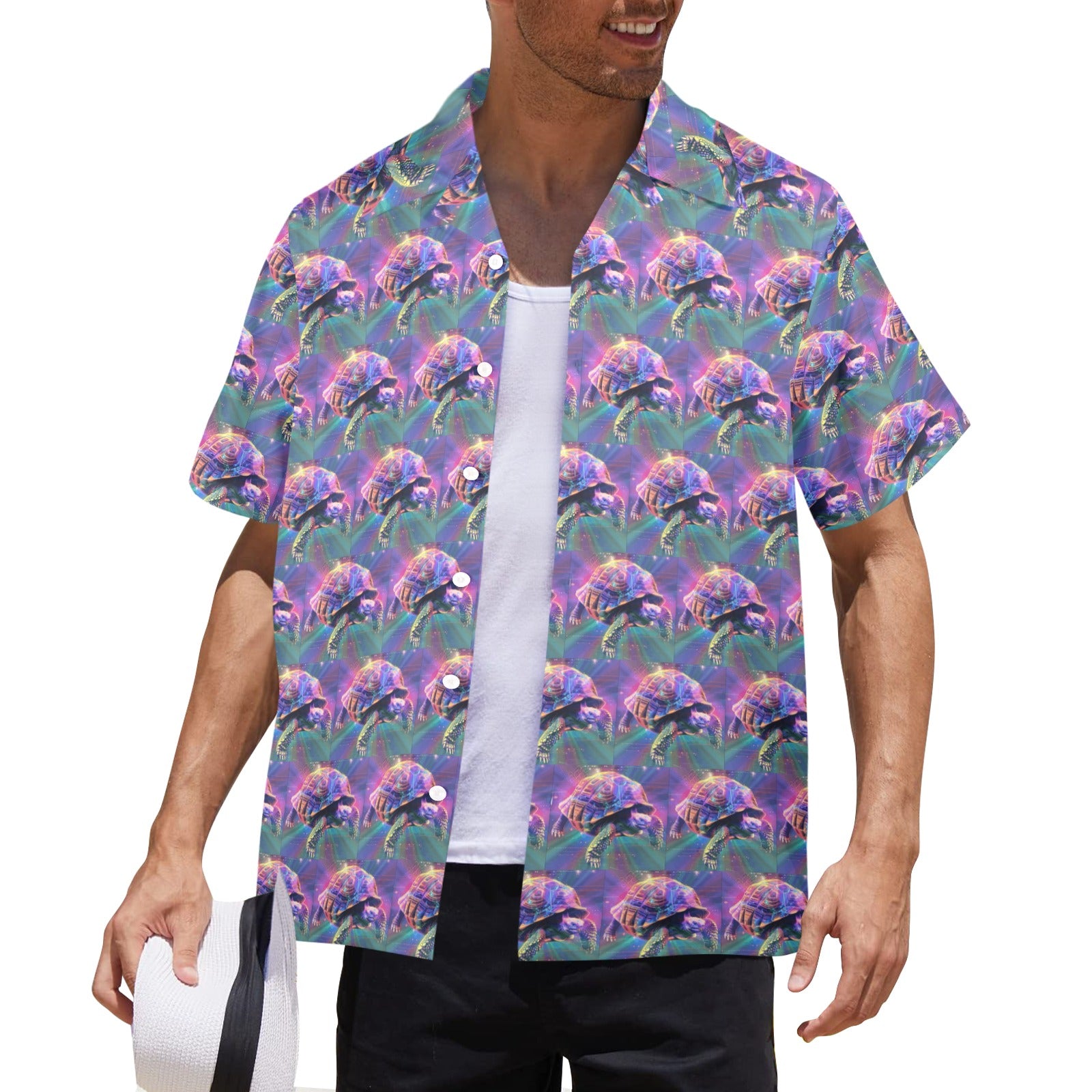 Turbo Turtle Power Men's All Over Print Hawaiian Shirt (Made in USA)