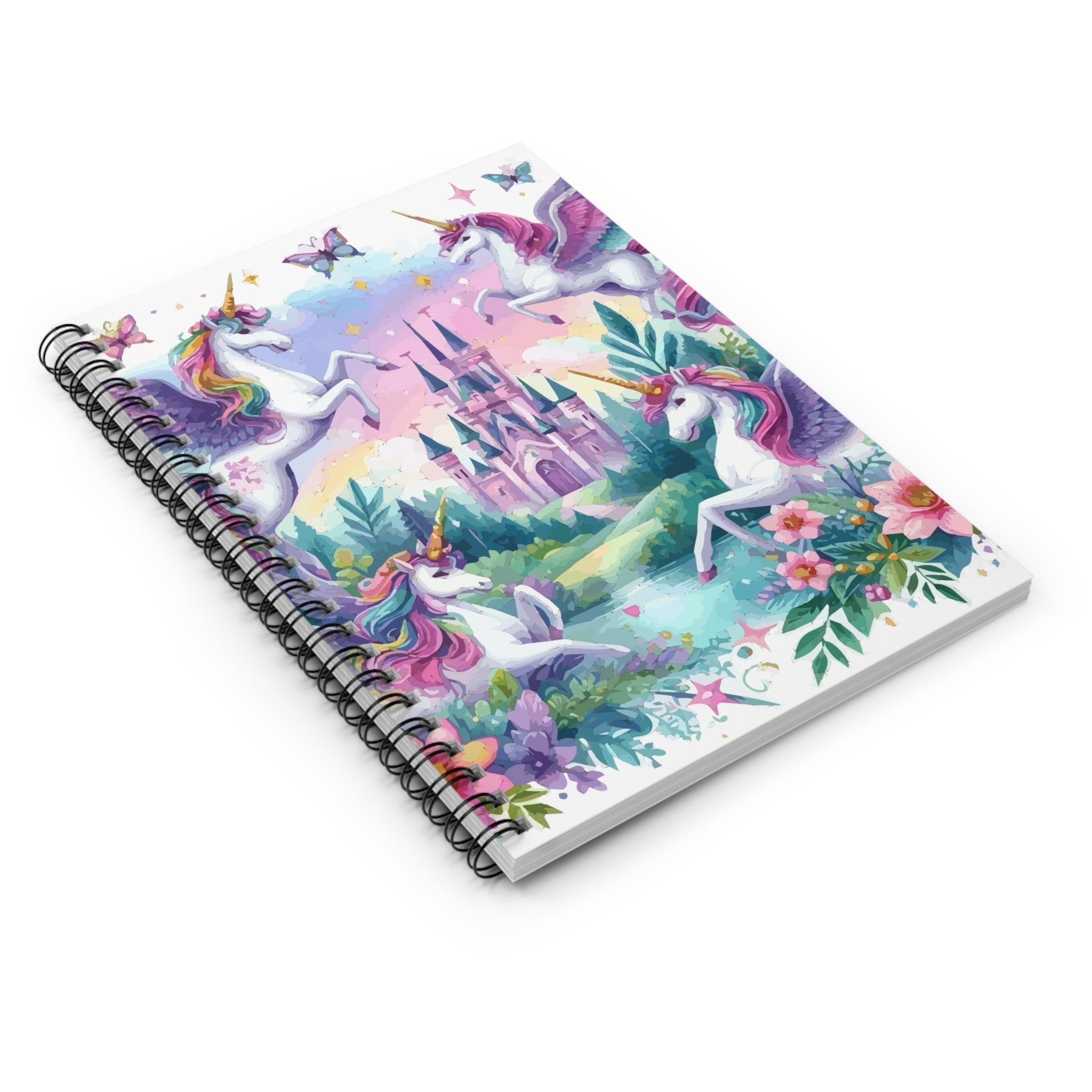 Flying Unicorns Spiral Notebook with Ruled Lines