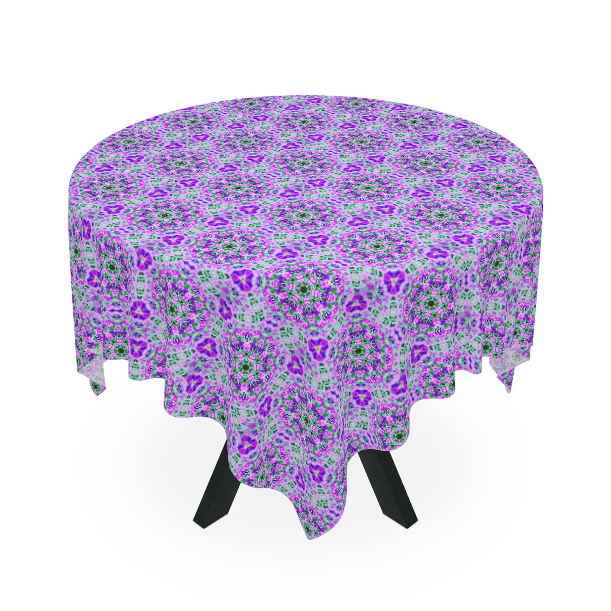 Purple and Lavender Flower Pattern Tablecloth - Shell Design Boutique