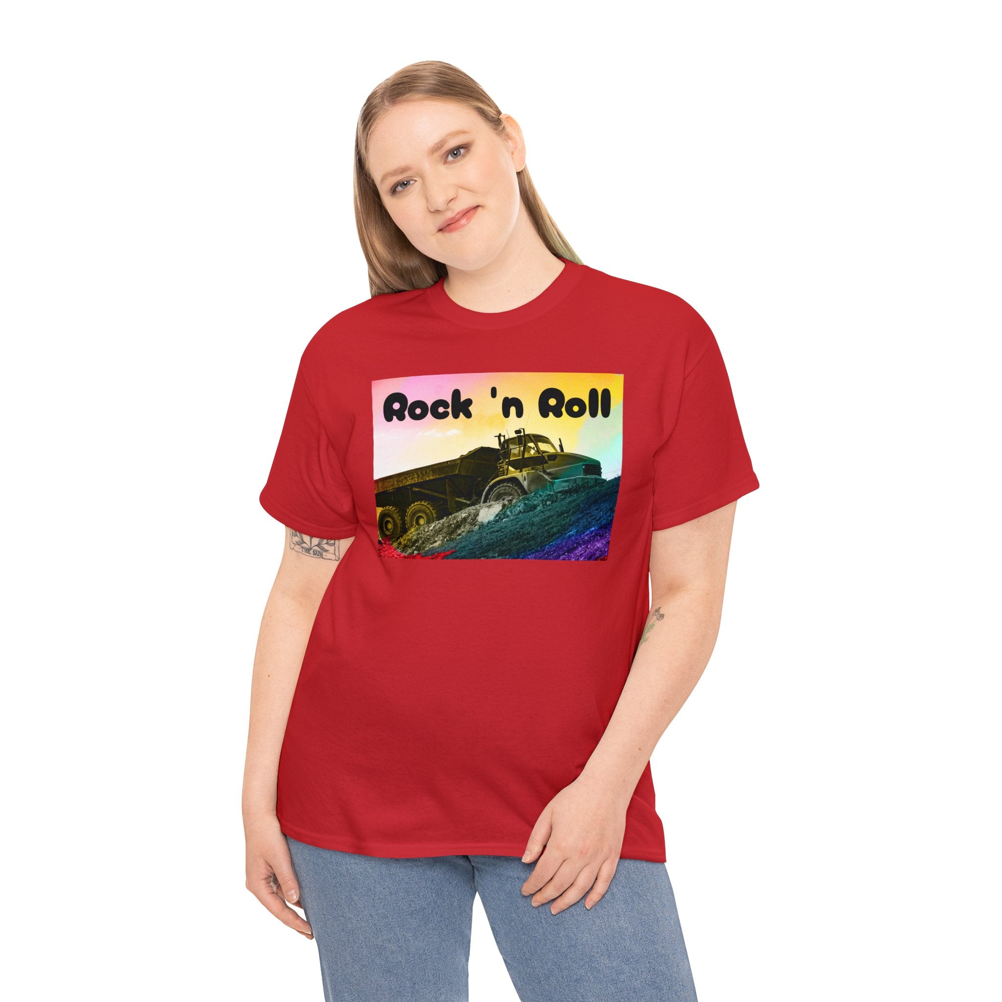 Rock 'n Roll Dump Truck Unisex Heavy Cotton T-shirt up to 5XL