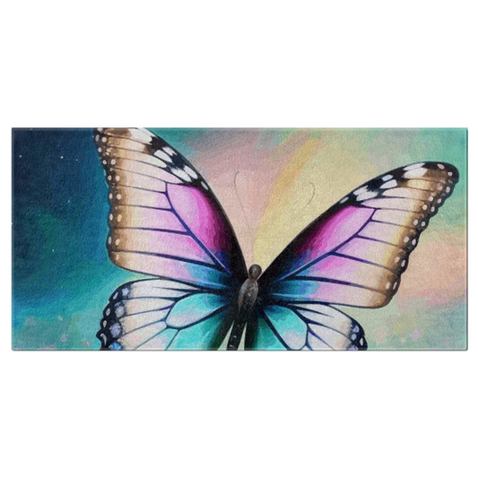 Serviette de bain magnifique papillon et marguerites – 30 x 60 po
