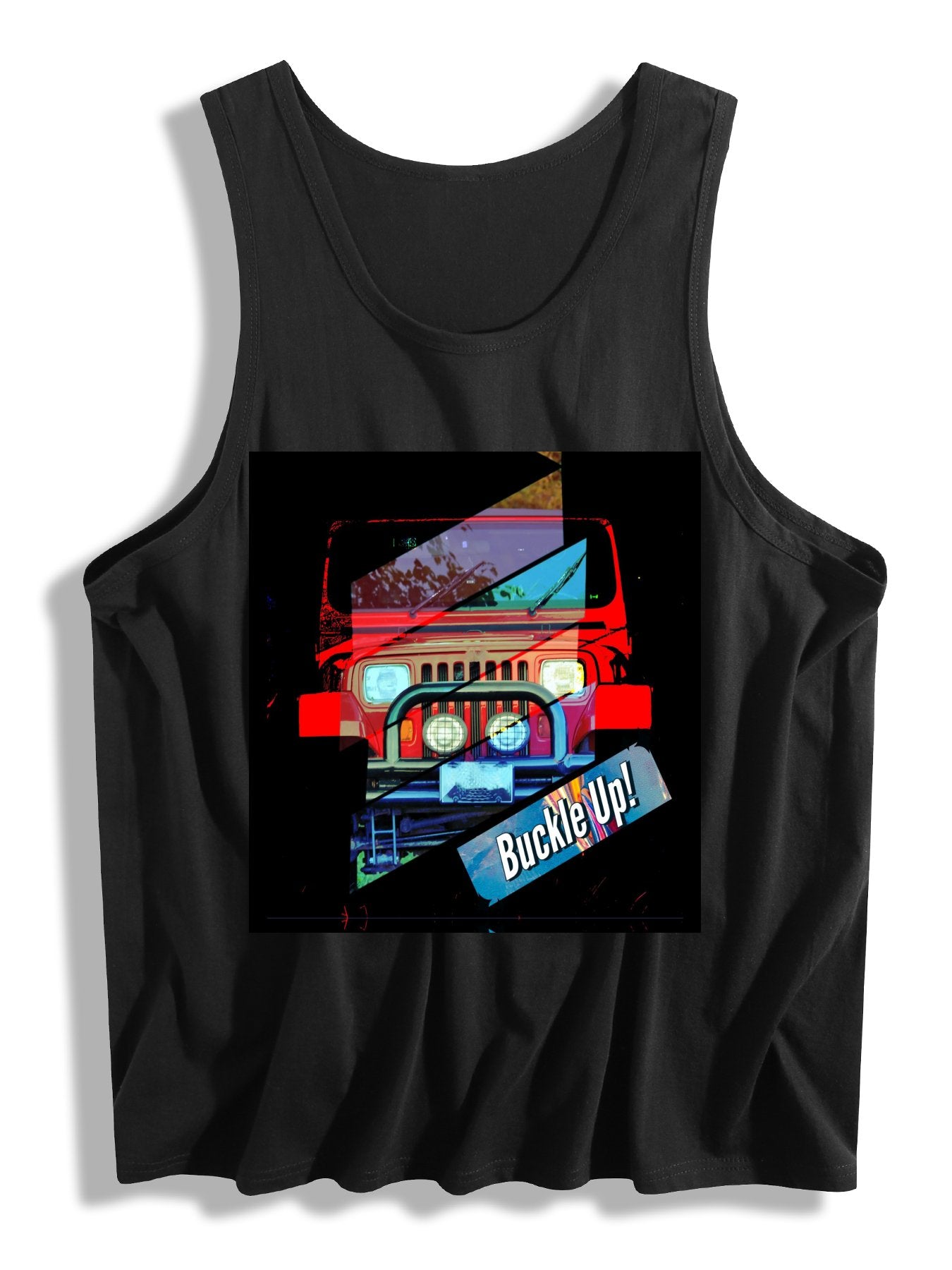 Buckle Up! 4-wheel Drive Cotton Tank Top for Men
