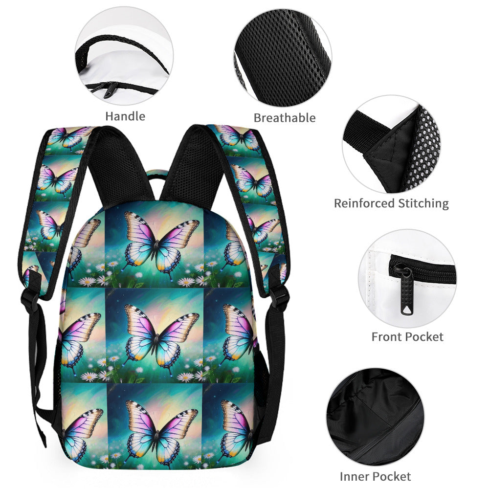 Beautiful Butterflies Backpack 3-piece Set