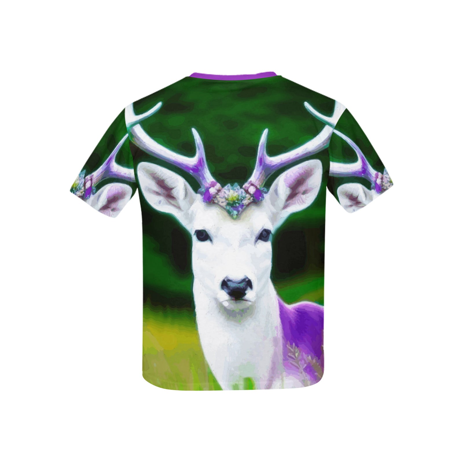 Child's Purple Deer with Antlers Printed T-shirt (Made in USA)