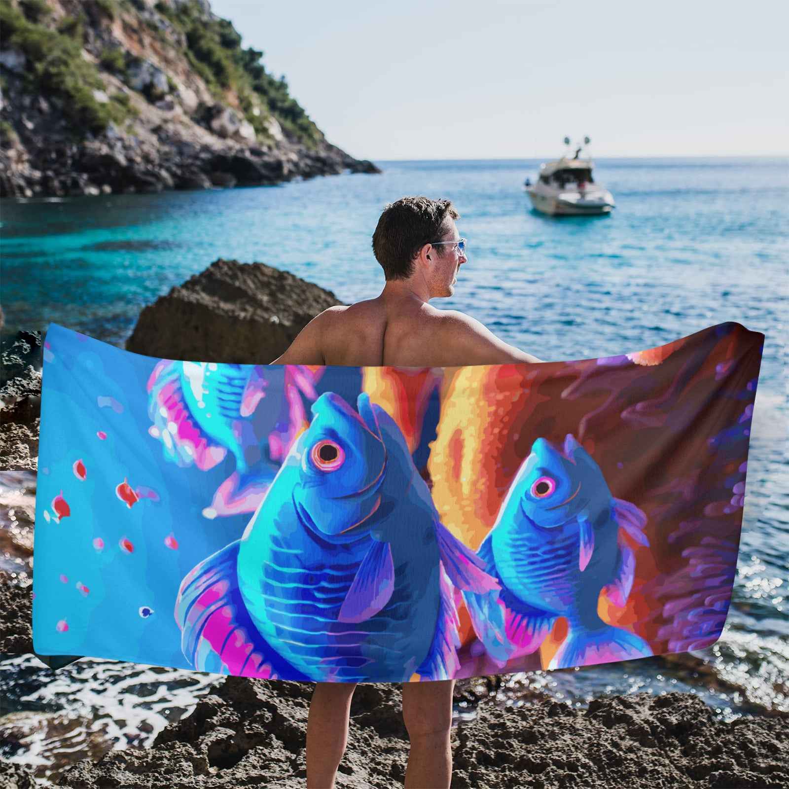 Blue Fish Beach Towel 31