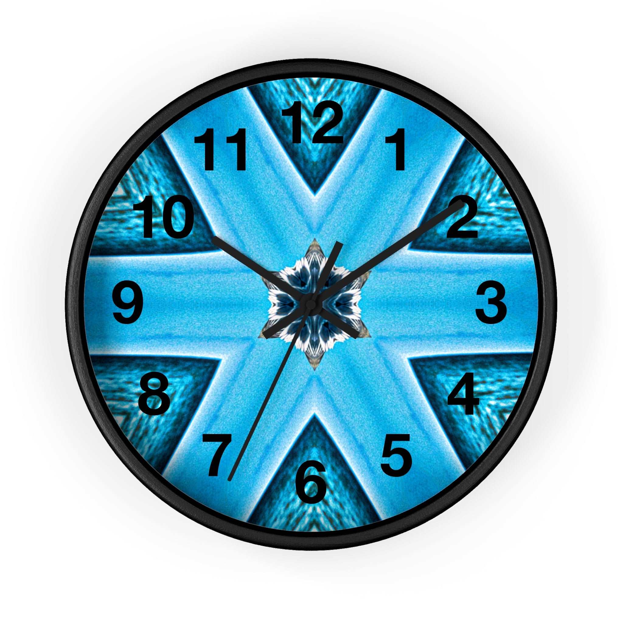 Blue Star Diamond Pattern Wall Clock