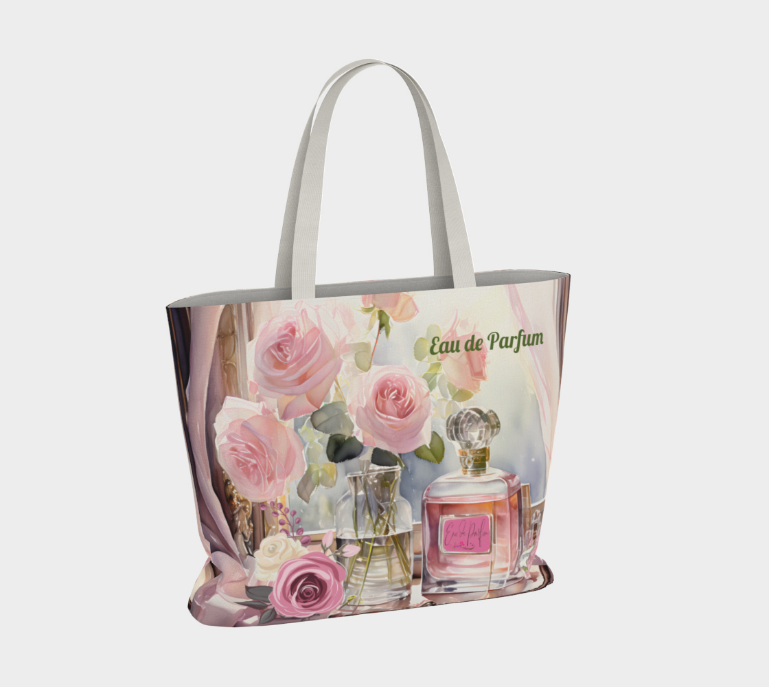 Eau de Parfume Pink Oversized Canvas Tote Bag