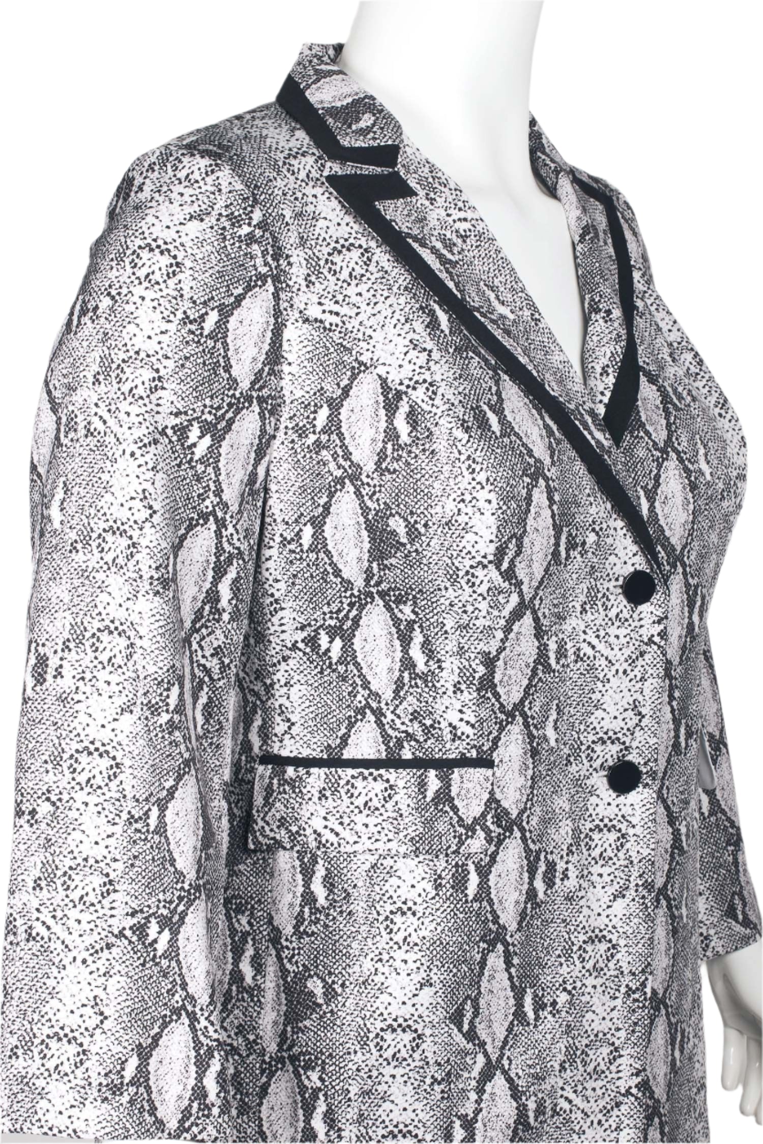 Emily Notched Collar Two Button Closure Long Sleeve Crepe Jacket with Elastic Waist Pencil Pants (Plus Size)