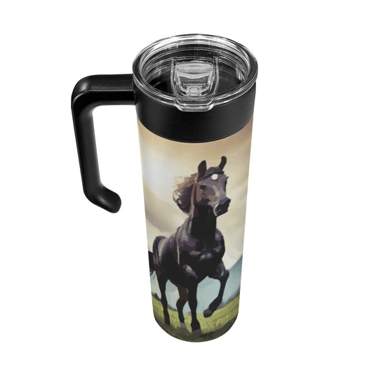 Wild Black Horse 20oz Insulated Water Bottle with Screw On Handle