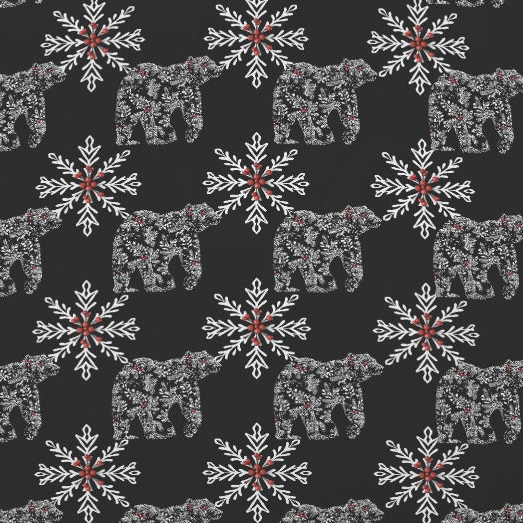 Chinoiserie Christmas Polar Bear Office Chair Cover (Made in USA)