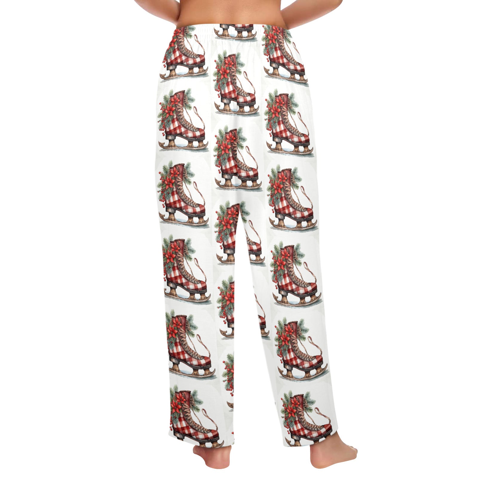 Women's Christmas Skates Pajamas without Pockets (Made in USA)