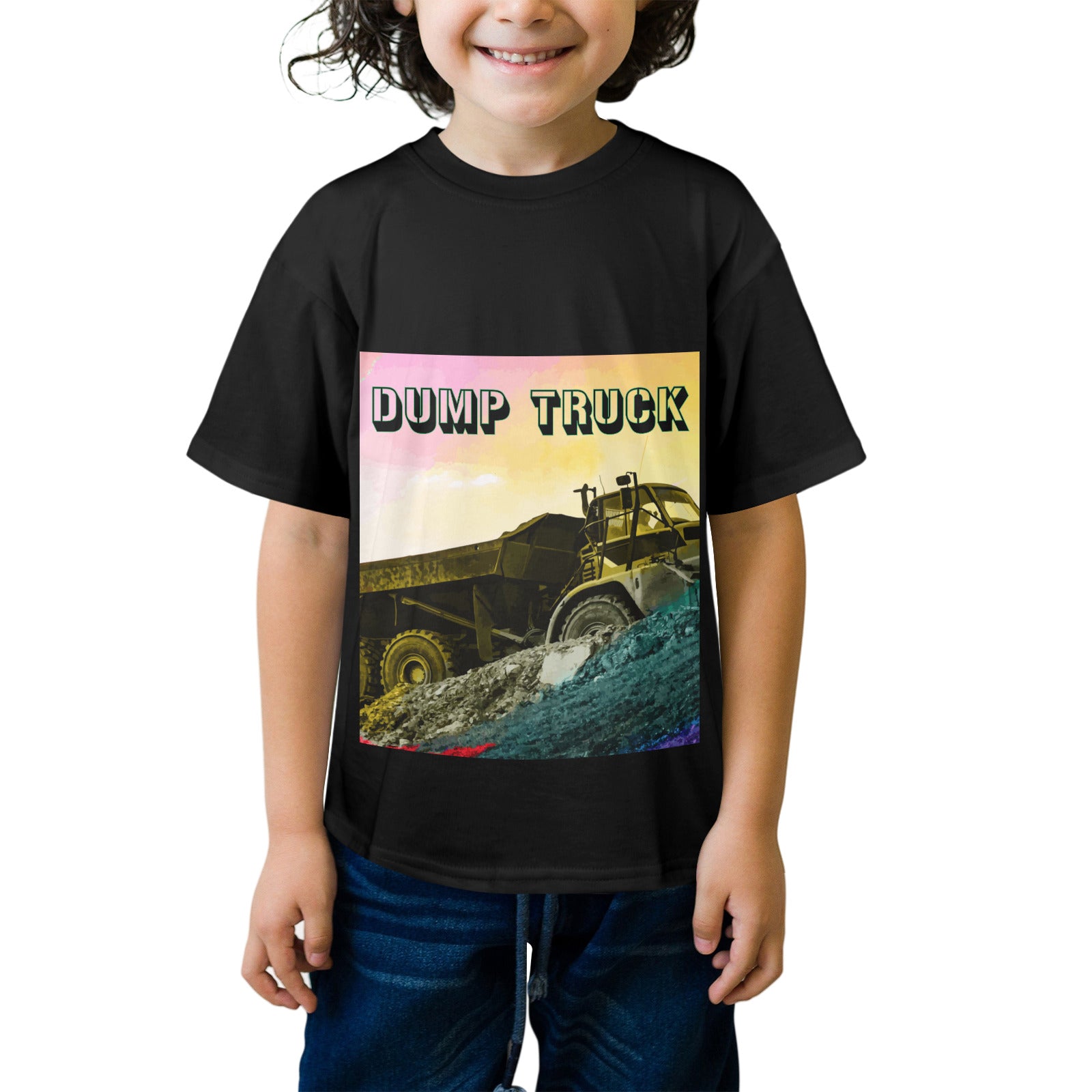 Child's Dump Truck Custom Printed Graphic T-Shirt (Made in USA)