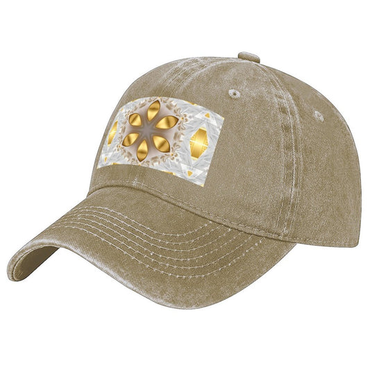 Golden Design Cotton Vintage Washed Denim Baseball Cap (Made in USA)