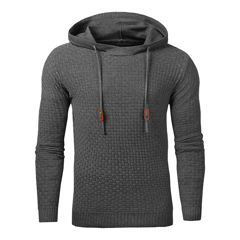 Men's Waffle Solid Color Hoodie Sweater