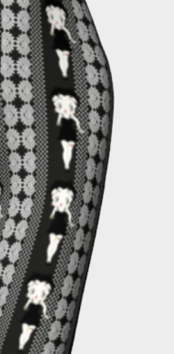 Betty Boop Design Striped Black Leggings