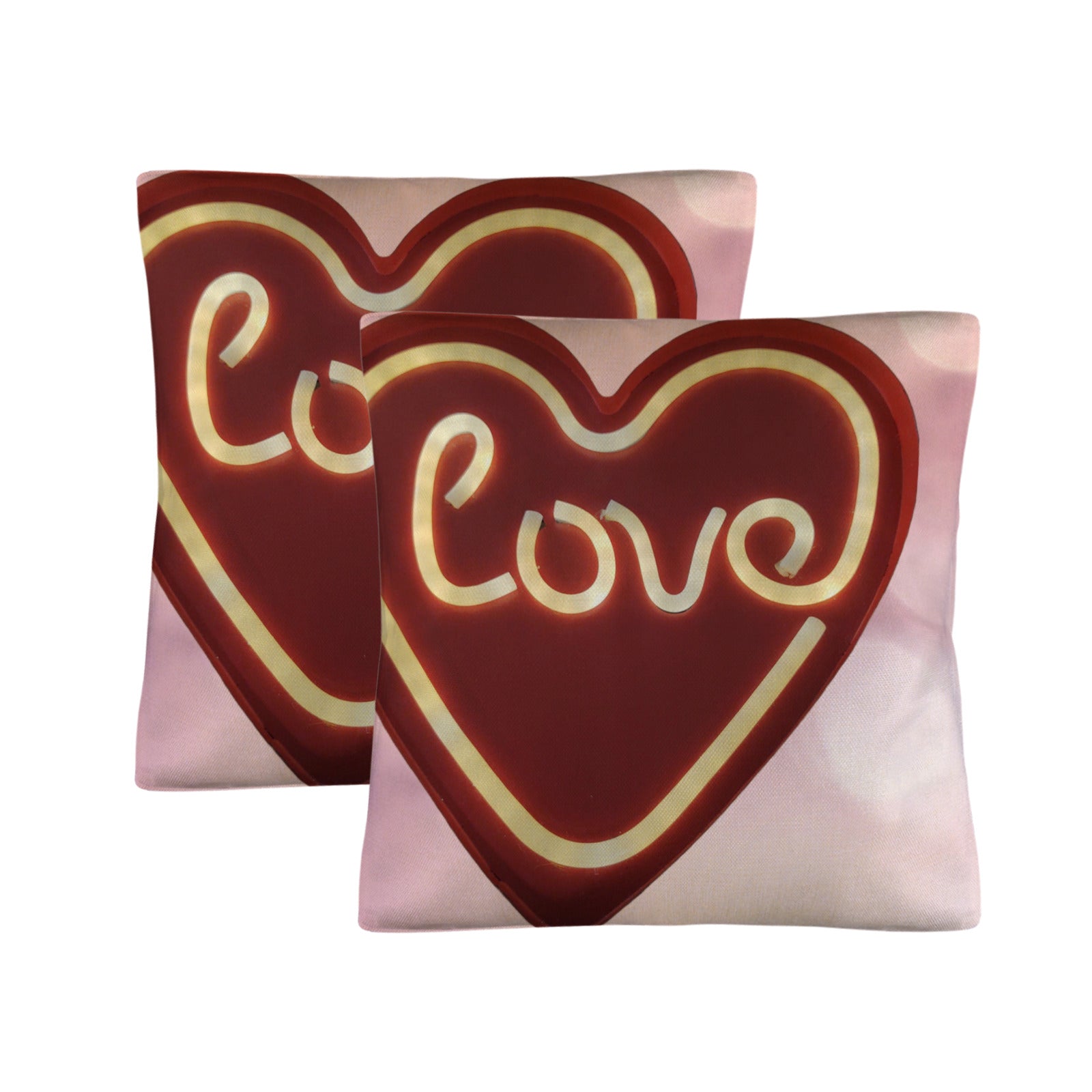 Love in Red Heart Pillow Covers Throw Pillow Cases - 18