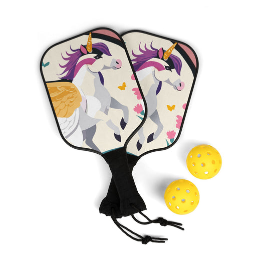 Winged Unicorns Pickleball Kit with Paddles and Balls